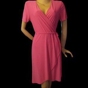 Star Vixen rose carnation wrap-style ballerina dress NEW
